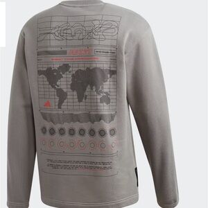 CREWNECK SWEATSHIRT ID CREW ADIDAS GRAY SWEATSHIRT A WITH FUNCTIONAL DETAILS